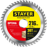 Диск пильный по дереву Stayer 3681-216-32-36_z01 Optima 216x32/30 мм 36Т