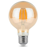 Лампа светодиодная Gauss Filament G95 6W 620lm 2400К Е27 golden диммируемая LED 105802006-D