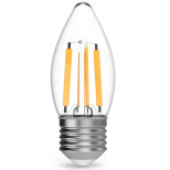 Лампа светодиодная Gauss Filament Свеча 7W 580lm 4100К Е27 LED 103802207