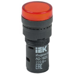 Лампа сигнальная IEK AD16DS AC 230 В D 16 мм красная