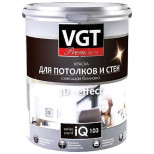 Краска акриловая VGT Premium IQ103 для стен и потолков сияющая белизна 10 л