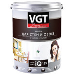 Краска моющаяся VGT Premium IQ123 для стен и обоев база А 9 л