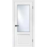 Дверь межкомнатная Komfort Doors Классик-2 со стеклом белый эмалит 1900х600 мм в комплекте коробка 2,5 шт и наличник 5 шт. 