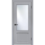 Дверь межкомнатная Komfort Doors Классик-2 со стеклом светло-серый эмалит 1900х550 мм в комплекте коробка 2,5 шт и наличник 5 шт. 