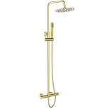 Стойка душевая BelBagno UNO-DOCM-ORO со смесителем для верхнего и ручного душа золотая