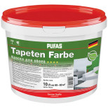 Краска интерьерная для обоев Pufas Tapeten Farbe морозостойкая белая основа А 10 л/14,8 кг