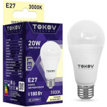 Лампа светодиодная Tokov Electric TKE-A60-E27-20-3K 3000К Е27 176-264В