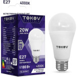 Лампа светодиодная Tokov Electric TKE-A60-E27-20-4K 4000К Е27 176-264В