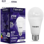 Лампа светодиодная Tokov Electric TKE-A60-E27-25-4K 4000К Е27 176-264В