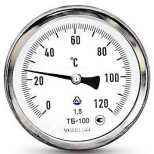 Термометр биметаллический осевой Метер ТБ100 Дк100 40 мм 1/2 дюйма 160С