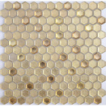 Мозаика стеклянная Leedo Ceramica Alchimia Aureo grani hexagon 300x300 мм