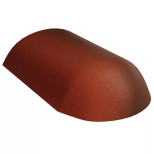 Черепица начальная хребтовая цементно-песчаная Kriastak Antik 380х245 мм кирпично-красная
