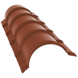 Изображение товара Конек полукруглый Grand Line Drap TX 0,45 Ral 8004 1,97 м резка кровельный