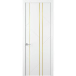 Дверное полотно Belwooddoors Флекс 1 белое с золотым молдингом 2000х600 мм
