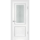 Дверь межкомнатная Profilo Porte PSB-27 Baguette экошпон Пломбир стекло белый сатинат 2000х600 мм