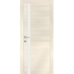 Дверь межкомнатная Profilo Porte РХ-8 Crome экошпон Эшвайт горизонтальный стекло белый лакобель 2000х900 мм