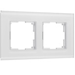 Рамка двухместная Werkel Senso W0023101 стеклянная белая
