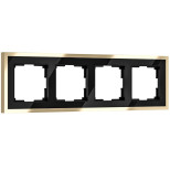 Рамка четырехместная Werkel Baguette W0042852 черная/латунь