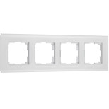 Рамка четырехместная Werkel Senso W0043101 стеклянная белая