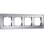Рамка четырехместная Werkel Senso W0043106 стеклянная серебряная