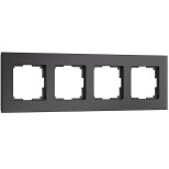 Рамка четырехместная Werkel Senso W0043108 стеклянная черная