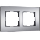 Рамка двухместная Werkel Senso W0023106 стеклянная серебряная