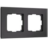 Рамка двухместная Werkel Senso W0023108 стеклянная черная