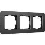 Рамка трехместная Werkel Platinum W0032608 черный алюминий