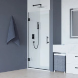 Изображение товара Душевая дверь RGW Hotel HO-011 распашная черная прозрачная 800х1950 мм