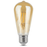 Лампа светодиодная диммируемая Gauss Filament ST64 E27 6W Gold 2400К 102802006-D 