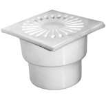 Трап нерегулируемый Ростурпласт RTP 36584 с гидрозатвором и пластиковой решёткой 150х150х50 мм