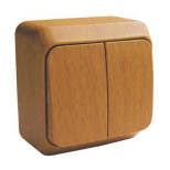 Изображение товара Выключатель Schneider Electric Этюд Дача BA10-002T двухклавишный бук