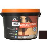 Эмаль для крыши цоколя и фасадов зданий VGT ВД-АК-1179 полуглянцевая темно-коричневая 10 кг