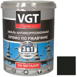 Эмаль антикоррозионная по металлу VGT ВД-АК-1179 Профи 3 в 1 черная 10 кг