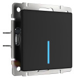 Механизм выключателя сенсорный Werkel Умный дом W4510608 одноклавишный с функцией Wi-Fi черный