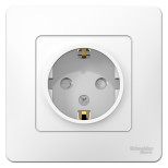 Розетка Schneider Electric Blanca BLNRS001111 одноместная с заземлением и защитными шторками белая