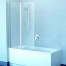 Шторка для ванны Ravak Chrome CVS2-100 L 2 створки 1500х1000 мм стекло Transparent блестящая