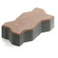Тротуарная плитка Steingot Color Mix из белого цемента с частичным прокрасом зигзаг светло-коричневая 225х112,5х60 мм