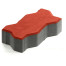 Тротуарная плитка Steingot Color Mix из белого цемента с частичным прокрасом зигзаг красная 225х112,5х60 мм