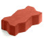 Тротуарная плитка Steingot Стандарт 60 из белого цемента с полным прокрасом зигзаг красная 225х112,5х60 мм