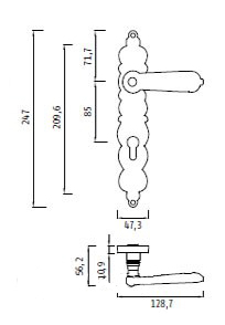 Схема дверной ручки Arabesco